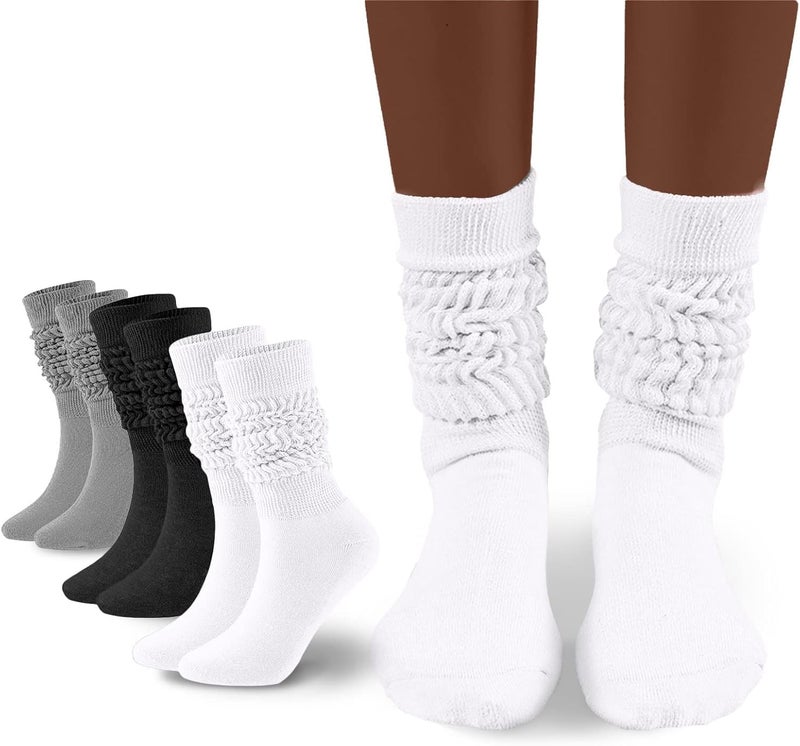 Flydo Store Womens Slouch Sock Scrunch Socks Soft Long Boot Socks for Women Stacked High Sock 2-3 PACK - Image 1